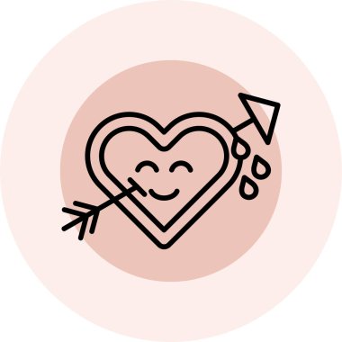 Kalp. Web simgesi basit illüstrasyon