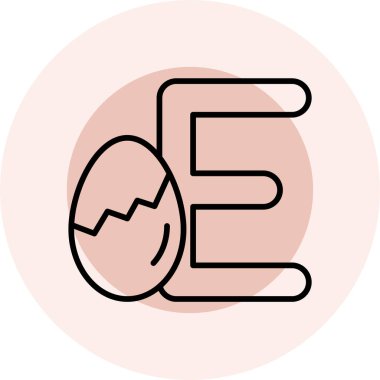 Bir harf simgesi ile yumurta, vektör illüstrasyonu