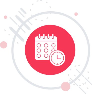 Beyaz arkaplanda kırmızı çizgi takvim simgesi izole edildi. olay hatırlatıcı simgesi. vektör illüstrasyonu