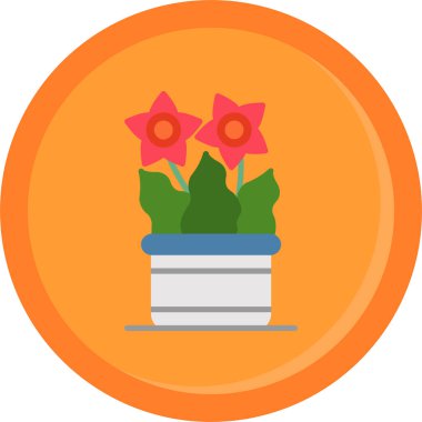 pot çiçeği web simgesi, basit vektör illüstrasyonu