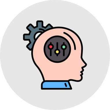 Kafa simgesinin içinde vites olan insan beyni