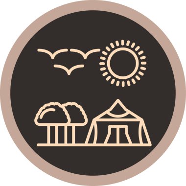 Bir çadır simgesinin vektör illüstrasyonu