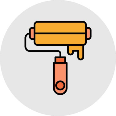 boya fırçası simgesi, vektör illüstrasyonu