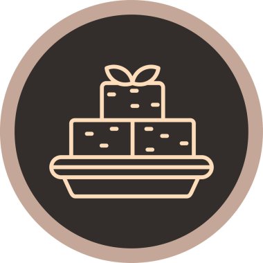 Çikolatalı pasta ikonu. vektör illüstrasyonu