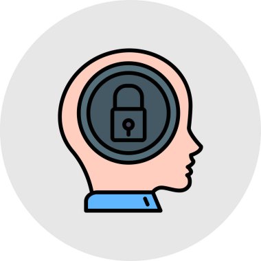 Beyin. Web simgesi basit illüstrasyon