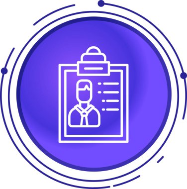 Siyah çizgi tıbbi kayıt simgesi beyaz arkaplanda izole edildi. Hasta kaydı. vektör