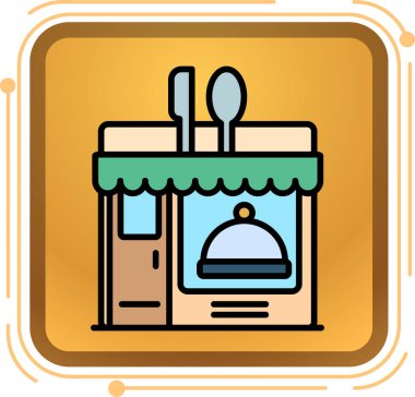 Dükkan. Web simgesi basit illüstrasyon