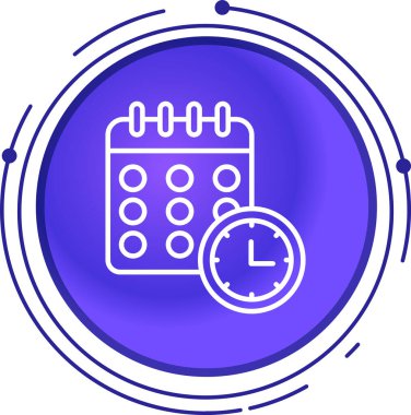 çizgi takvimi ve saat simgesi beyaz arkaplanda izole edildi. olay anımsatıcı, program, program, zaman, yönetim, olay sembolü renkli taslak konsepti. vektör