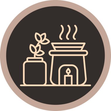 Bir bitki simgesinin vektör illüstrasyonu