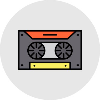 ses kaset simgesi renk dış hat vektörü