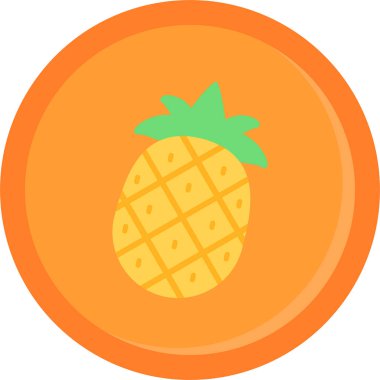 ananas ikonu vektör illüstrasyonu