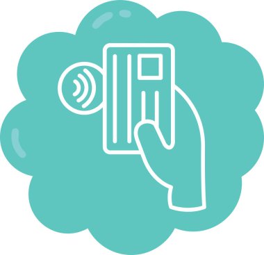 Kredi kartıyla. Web simgesi vektör illüstrasyonu