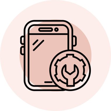 Akıllı saat simgesi. Web için akıllı telefon vektör simgelerinin özet çizimi