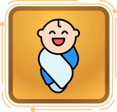 resim çerçeve çizimi olan bebek