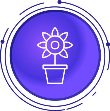 Çiçek. Web simgesi basit illüstrasyon