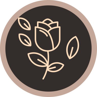 Bir gül simgesinin vektör illüstrasyonu