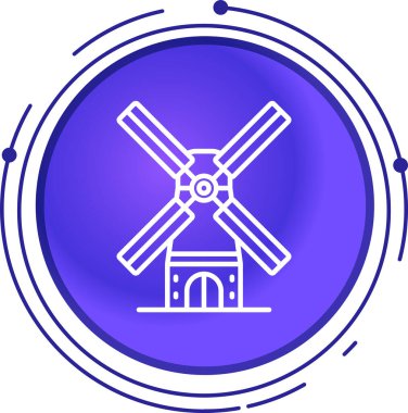 yel değirmeni simgesi, basit vektör çizim