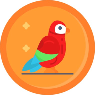 Papağan düz vektör simgesi