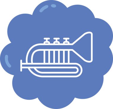 Trompet. Web simgesi basit illüstrasyon