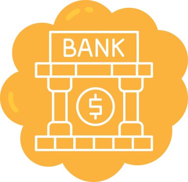 Banka binası. Basit resimleme