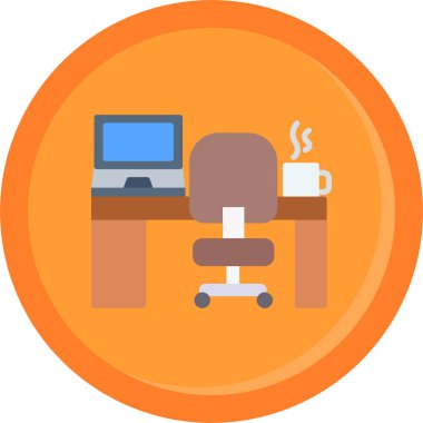 Ofis koltuğu. Web simgesi basit illüstrasyon