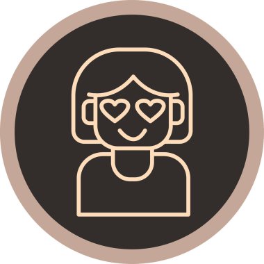 Kızım. Web simgesi basit illüstrasyon