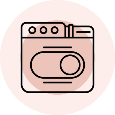 çamaşır makinesi ikon vektör çizimi