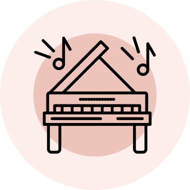 piyano simgesi vektör illüstrasyonu