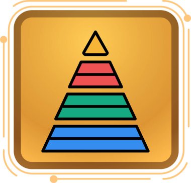 yumuşak renk arkaplanında izole edilmiş modayı gösteren piramit simgesi