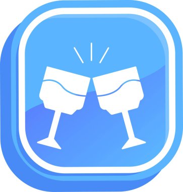 Bir şarap kadehi simgesinin vektör çizimi