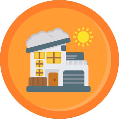 ev düz vektör simgesi