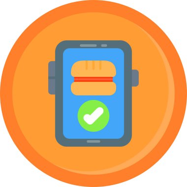 yemek mobil simgesi düz biçimli