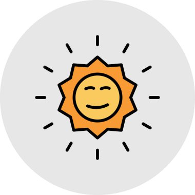 Güneş. Web simgesi basit illüstrasyon