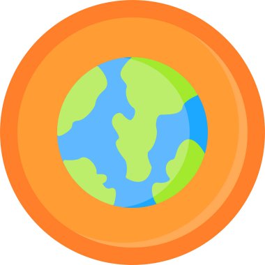 Gezegen Dünya simgesi, vektör çizimi