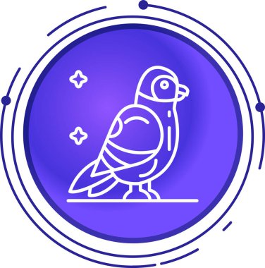 çizgi kuş simgesi beyaz arkaplanda izole edildi. Kuş sembolü. Renkli taslak konsepti. vektör.