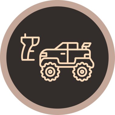 Bir traktör simgesinin vektör illüstrasyonu