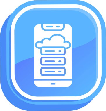 Bulut Hesaplama. Web simgesi basit illüstrasyon
