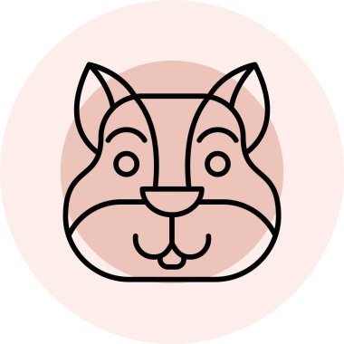 Beyaz arkaplanda izole edilmiş şirin çizgi film köpek simgesi.