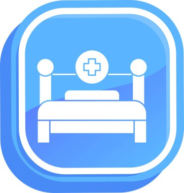 Otel odası ikonu taslak tarzında