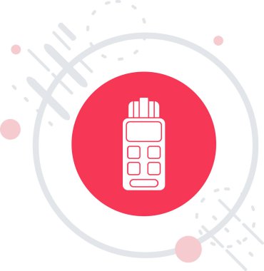 Beyaz arkaplanda kırmızı telefon simgesi izole edildi. Renkli hat telefonu. vektör illüstrasyonu