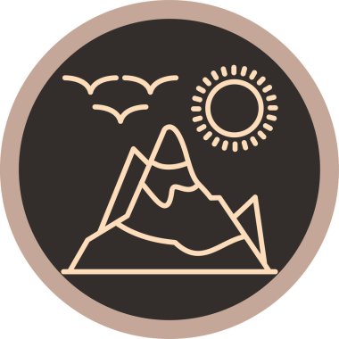 Bir dağ simgesinin vektör illüstrasyonu