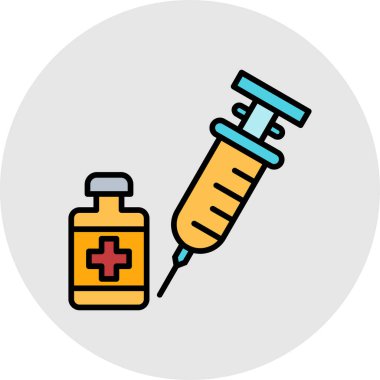 Şırınga simgesi, vektör illüstrasyonu