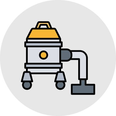 robot düz vektör renk simgesi