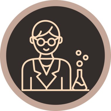 Bilim adamı. Web simgesi basit illüstrasyon