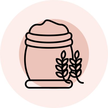 Buğdaylı kavanoz, vektör illüstrasyonu