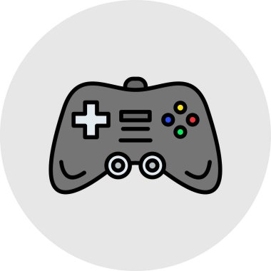 Oyun çubuğu simgesi. Web için joystick vektör simgesinin özet çizimi