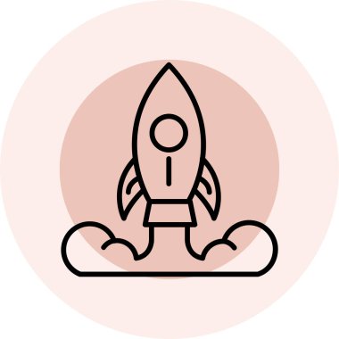 roket ikonu vektör illüstrasyonu