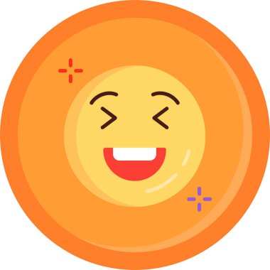 Düz şekilli emoji yüz simgesi