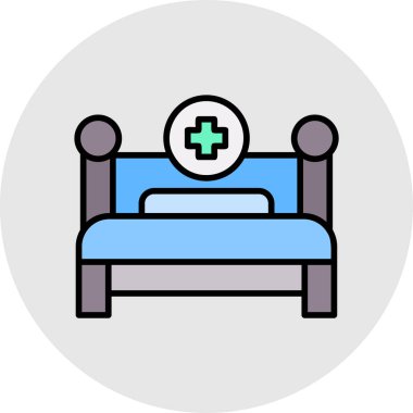 yatak simgesi, vektör illüstrasyonu, tasarım