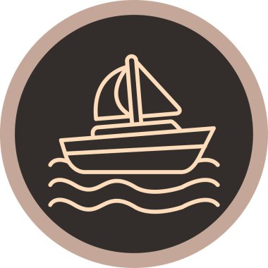 Gemi. Web simgesi basit illüstrasyon